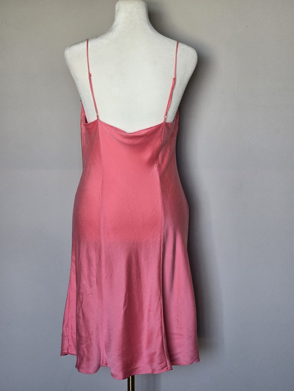 Vintage Victoria’s Secret 90s Bias Cut Rose Pink 100% Silk Slip Dress Size M - Picture 3 of 13